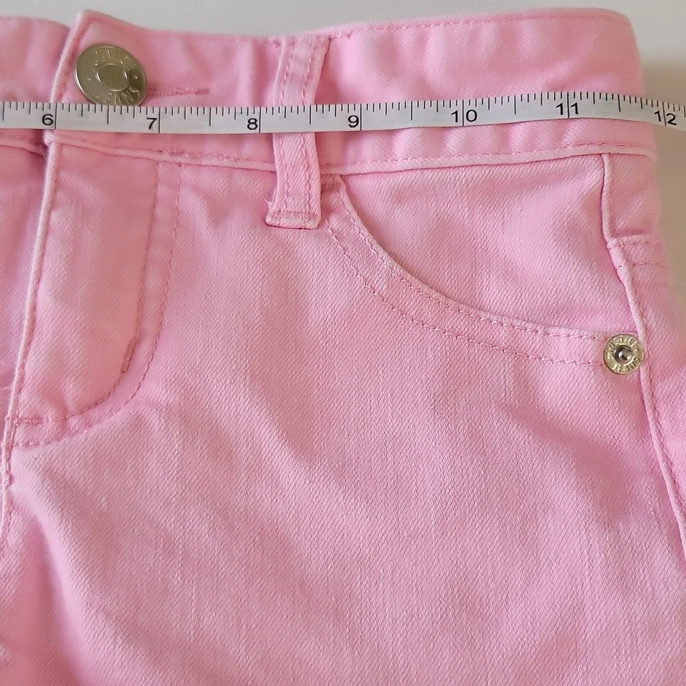 Justice Girls Cuffed Shorts · Light Pink · Zipper Snap Closure · Size 8